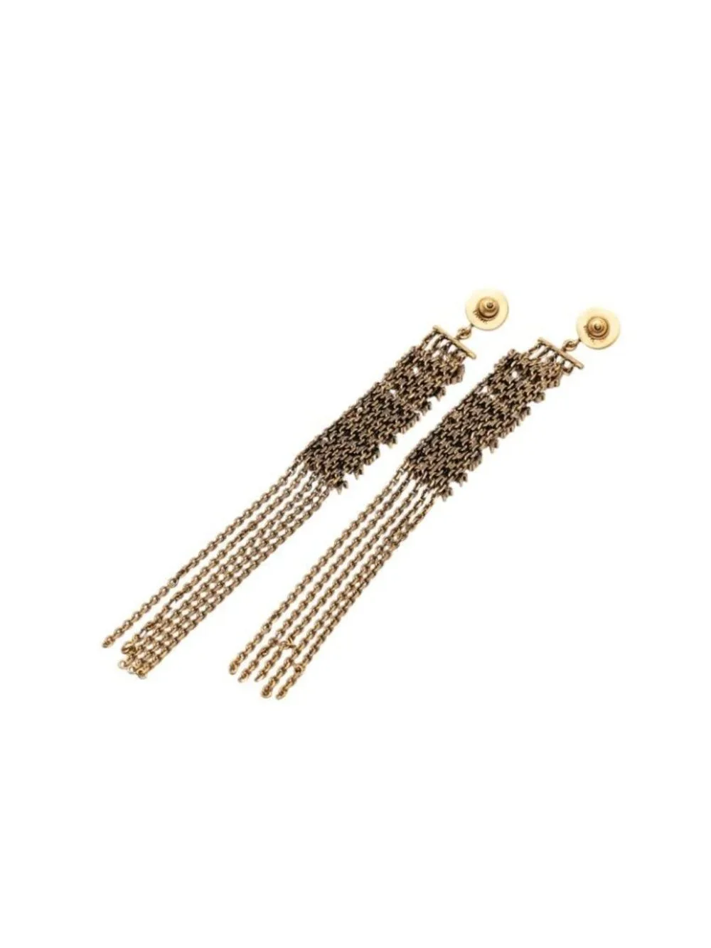 Dior Logo J'adior Earrings Gold Plated Line Stone - Picture 2 of 3